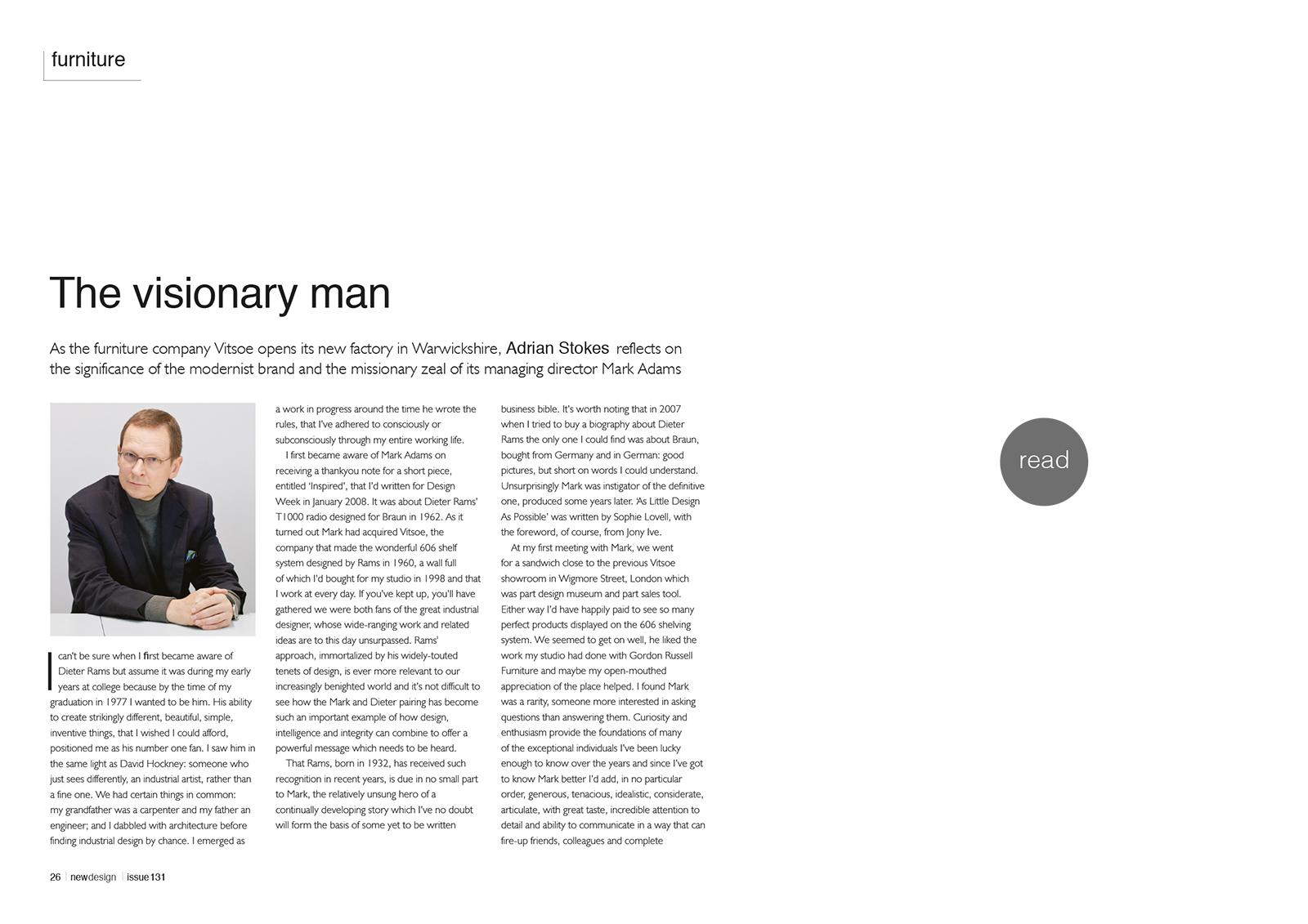 Vitsoe furniture for New Design Magazine 2018