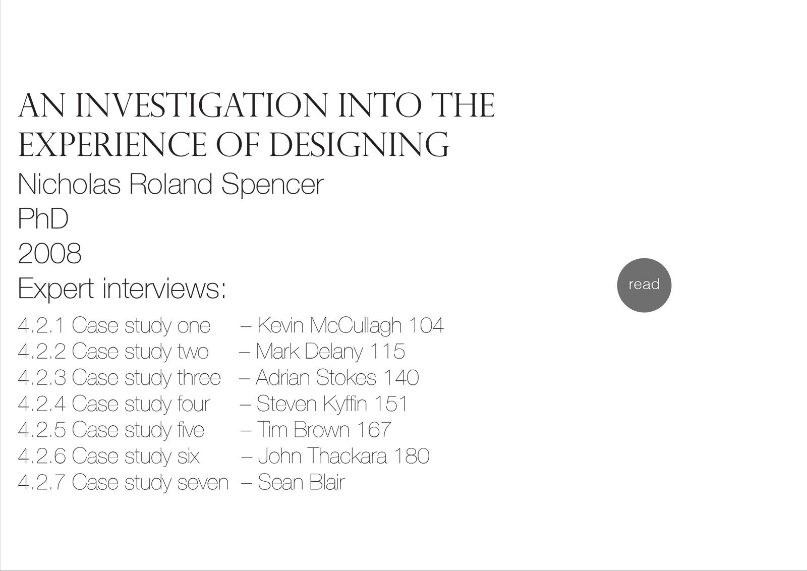 PhD interview for Dr Nick Spencer 2008