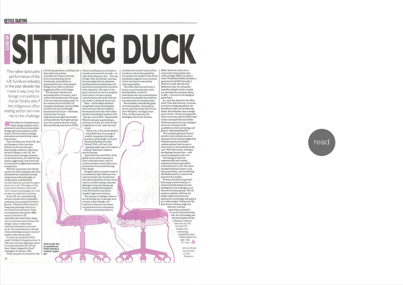 Office seating for Design week 1991