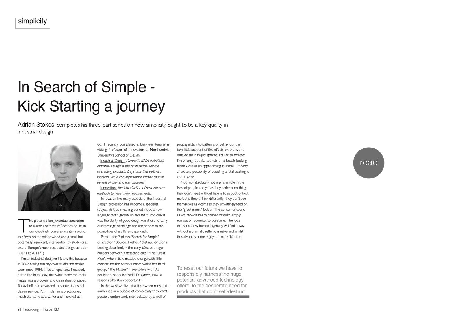 In search of simple 3 for New Design Magazine 2017